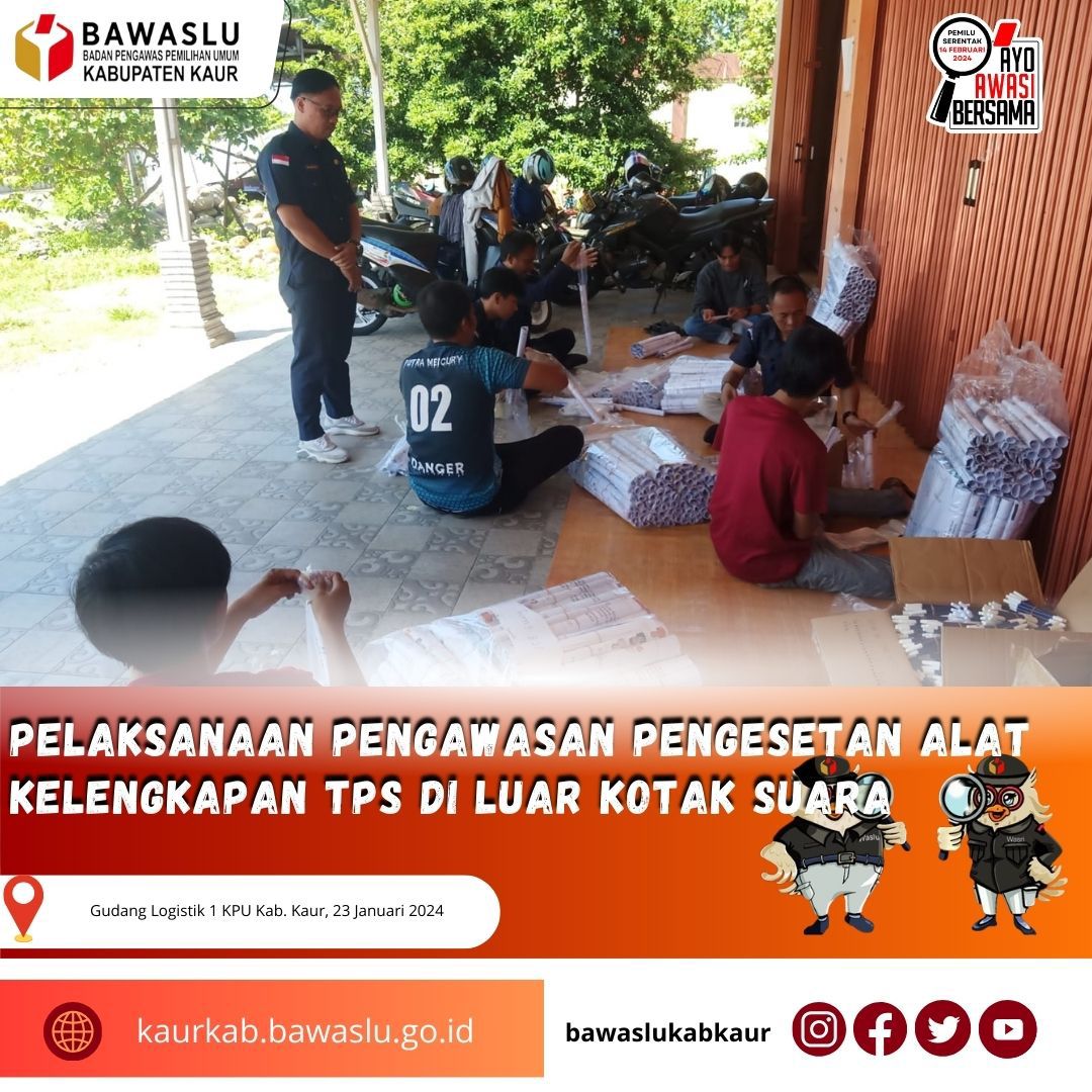 Pelaksnaan Pengawasan Di Gudang Logistik KPU Kabupaten Kaur