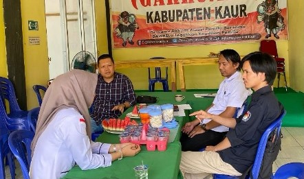 Sanding data persipan Pleno Terbuka Penetapan Daftar Pemilih Tetap (DPT) tingkat Kabupaten Kaur bersama KPU Kabupaten Kaur.