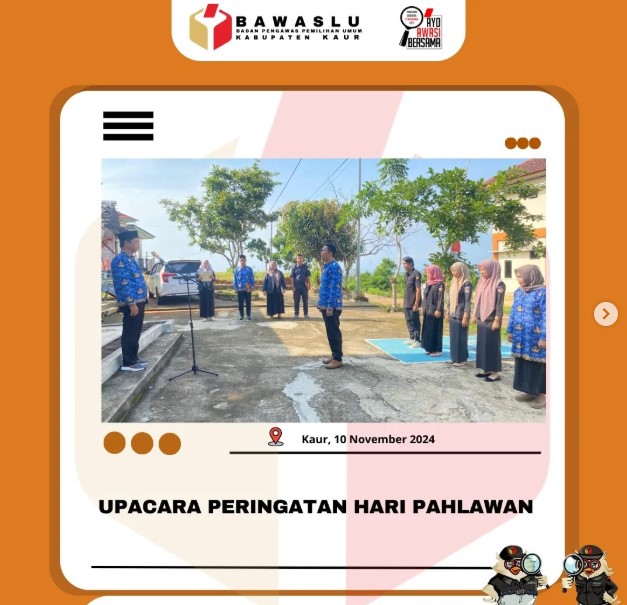 Bawaslu Laksanakan Upacara Peringatan Hari Pahlawan 10 November 2024.