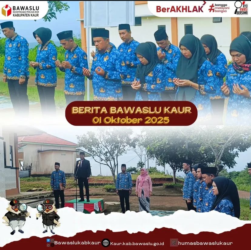 Ketua Bawaslu Kaur pimpin Upacara Peringatan Hari Kesaktian Pancasila di lingkungan sekretariat Bawaslu Kaur