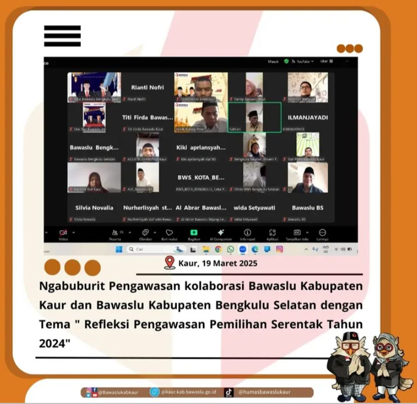 Ngabuburit Pengawasan Kolaborasi Bawaslu Kaur dan Bawaslu Kabupaten Bengkulu Selatan