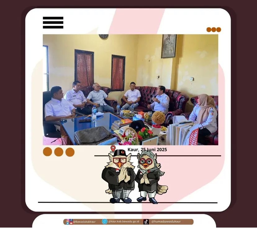 Anggota dan Kepala Sekretariat Bawaslu Provinsi Bengkulu lakukan kunjungan ke sekretariat Bawaslu Kaur