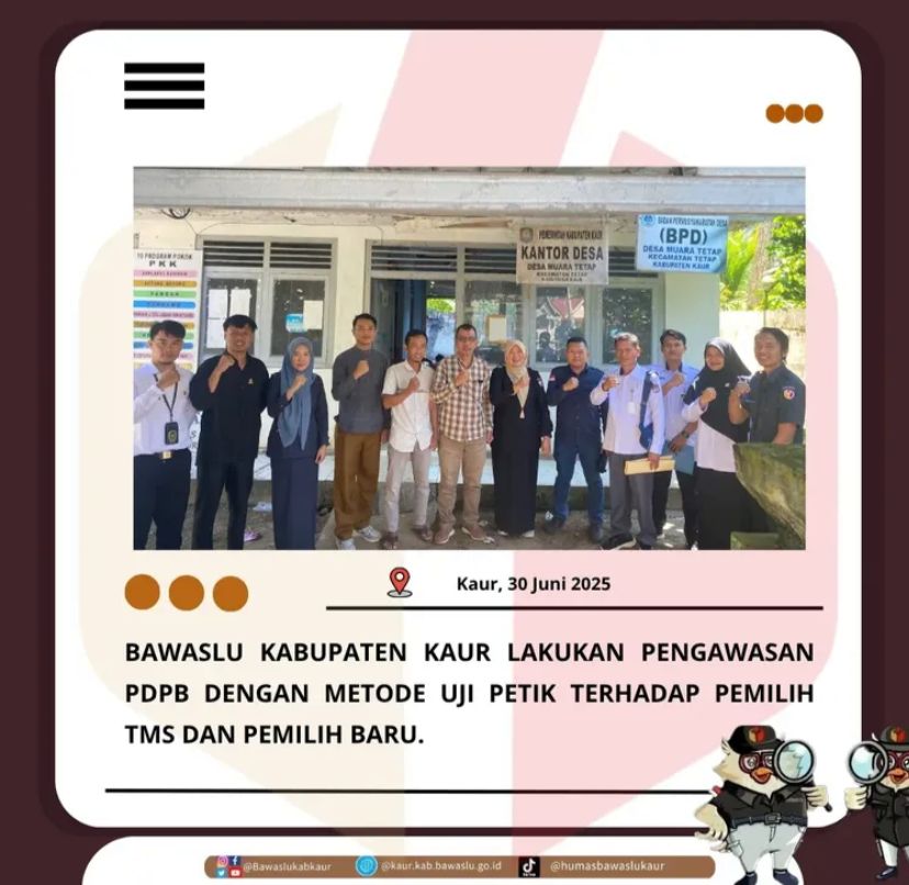 Kordiv HPPH dan staf awasi  PDPB uji petik  terhadap pemilih TMS dan Pemilih Baru
