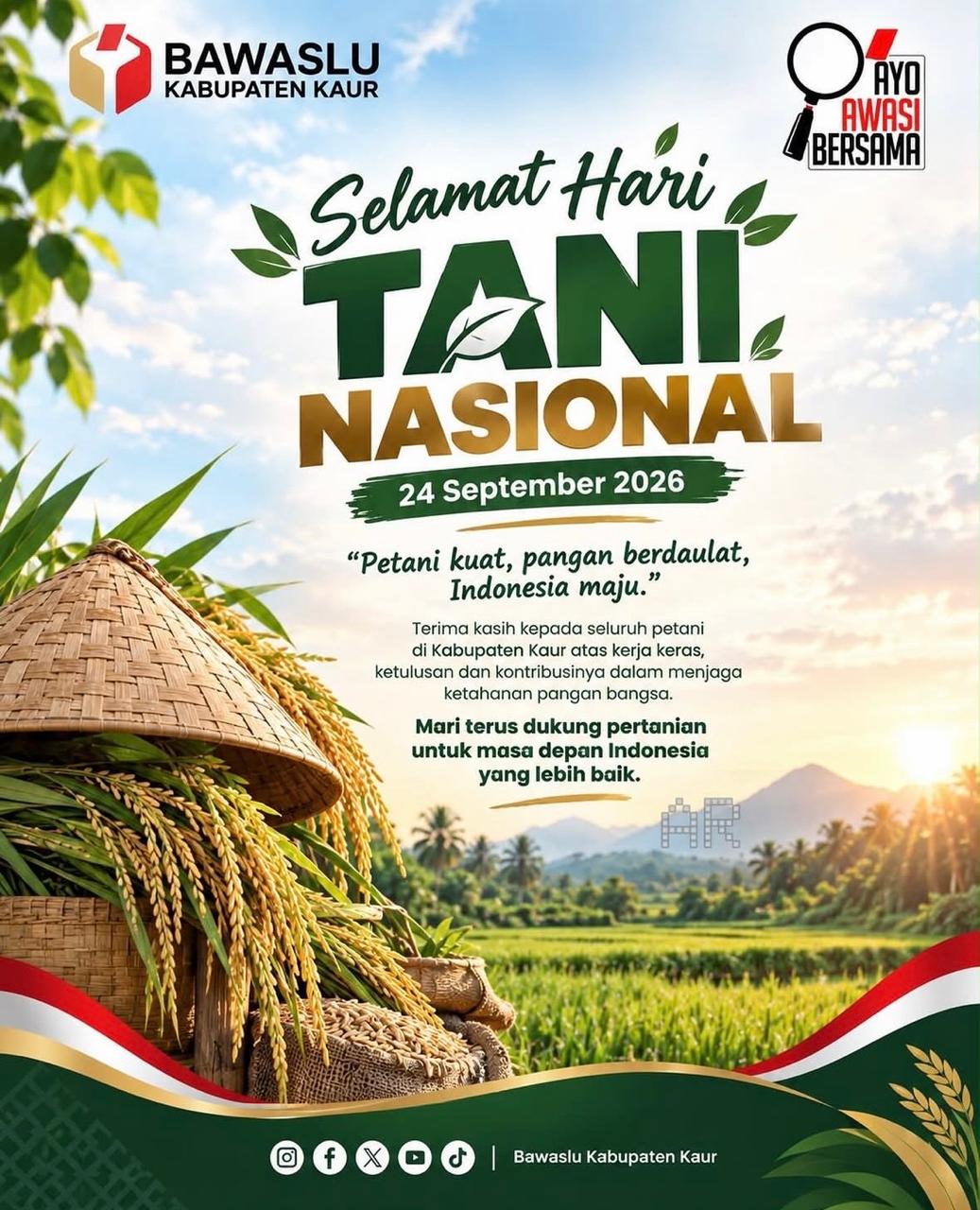 Petani kuat, pangan berdaulat, Indonesia semakin hebat.
