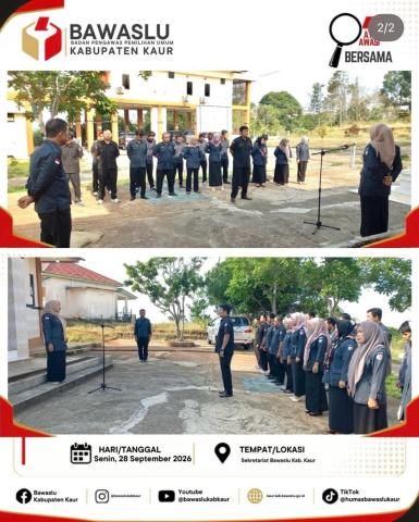 Anggota Bawaslu Kabupaten Kaur, Titi Firda Kusni, S.H.I., M.H. Pimpn Apel Pagi 