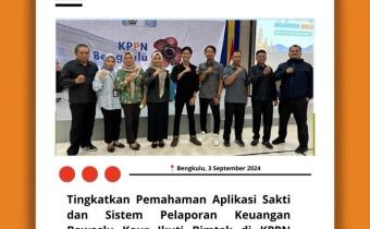 Bendahara dan Staf Operator Bawaslu Kaur ikuti Bimtek yang diselenggarakan oleh KPPN Bengkulu.