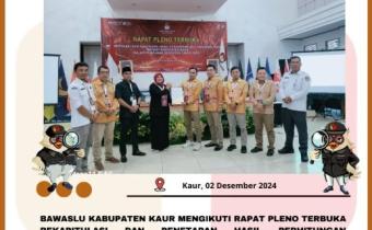  Pleno Terbuka Rekapitulasi dan Penetapan Hasil Perhitungan Perolehan Suara Tingkat Kabupaten