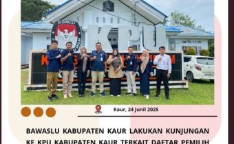Kordiv HPPH dan Staf Bawaslu Kaur kunjunga ke KPU Kaur terkait  Daftar Pemilih Berkelanjutan